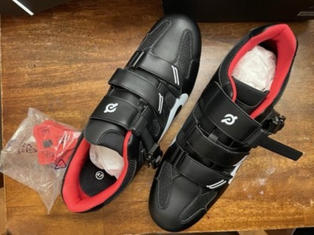 Peloton Cycling Shoes PL-SH-B-47 EU 47 US Men 13 NIB Black Red Delta Cleats